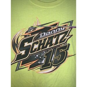Vintage Neon Green Danny Schatz NASCAR Number 15 Tshirt 3XL Menswear Racing